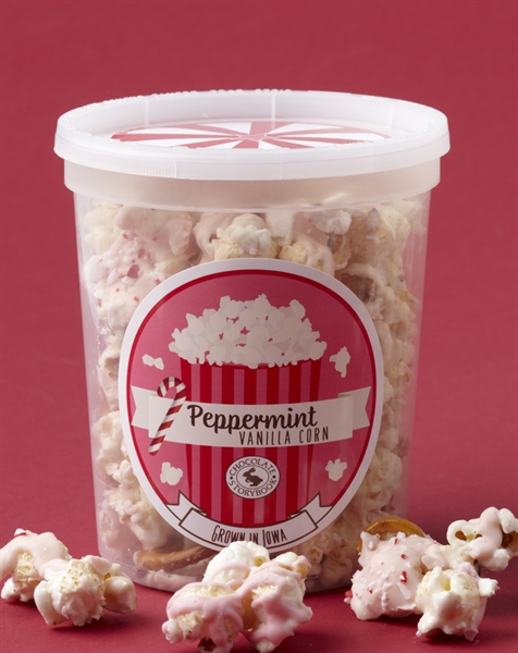 Peppermint Crunch Corn with White Chocolate