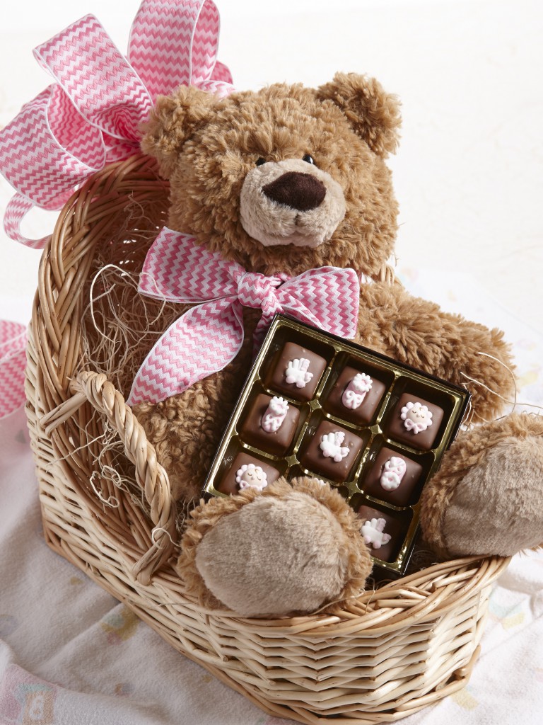 Classic Teddy Baby Basket 1