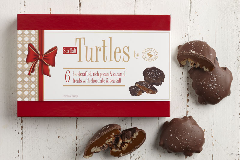 Chocolate Pecan Turtles with Sea Salt
